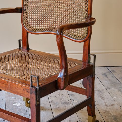LATE 18TH CENTURY SEDAN OPEN ARMCHAIR C1780 - ADDITIONAL PHOTO 8