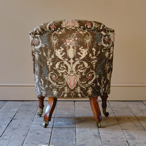 19TH CENTURY GILLOWS SLIPPER CHAIR IN ORIGINAL FABRIC - ADDITIONAL PHOTO 4