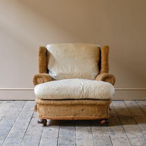 HARRODS COUNTRY HOUSE ARMCHAIR AND FOOTSTOOL - ADDITIONAL PHOTO 2