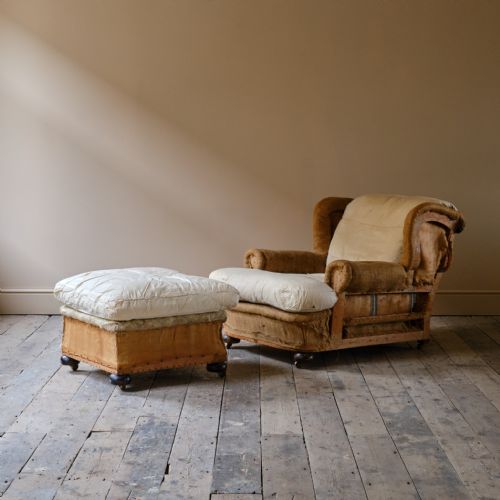HARRODS COUNTRY HOUSE ARMCHAIR AND FOOTSTOOL - ADDITIONAL PHOTO 10