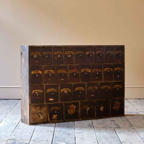 19TH CENTURY BANK OF APOTHECARY DRAWERS - ADDITIONAL PHOTO 3
