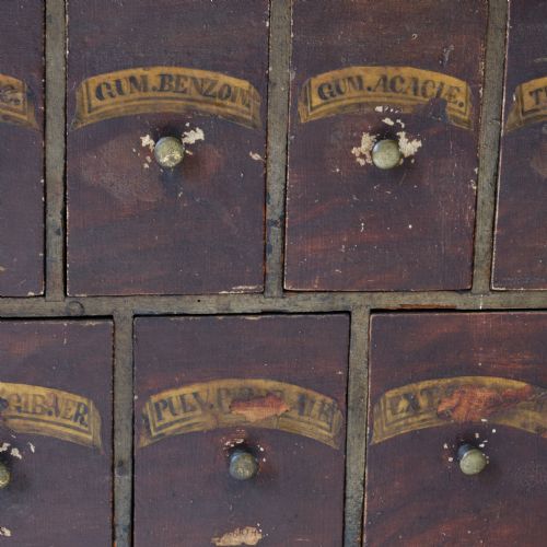 19TH CENTURY BANK OF APOTHECARY DRAWERS - ADDITIONAL PHOTO 8