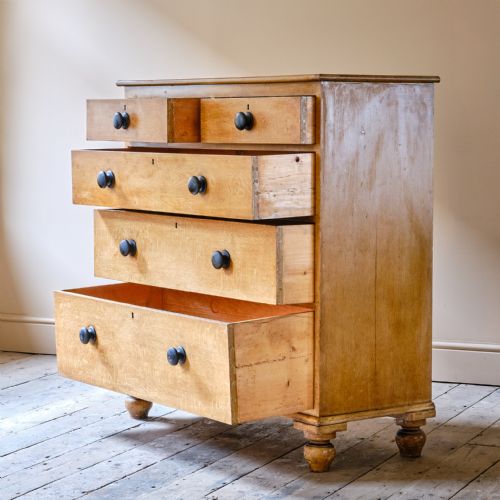 LARGE 19TH CENTURY PINE DRAWERS IN ORIGINAL PAINT - ADDITIONAL PHOTO 5