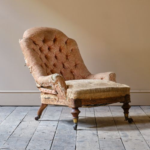 19TH CENTURY DEEP SEATED COUNTRY HOUSE ARMCHAIR - ADDITIONAL PHOTO 2