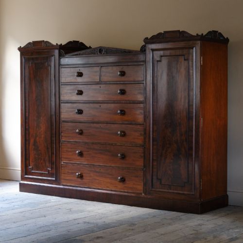 WILLIAM IV MAHOGANY COMPACTUM WARDROBE C1830 - ADDITIONAL PHOTO 2