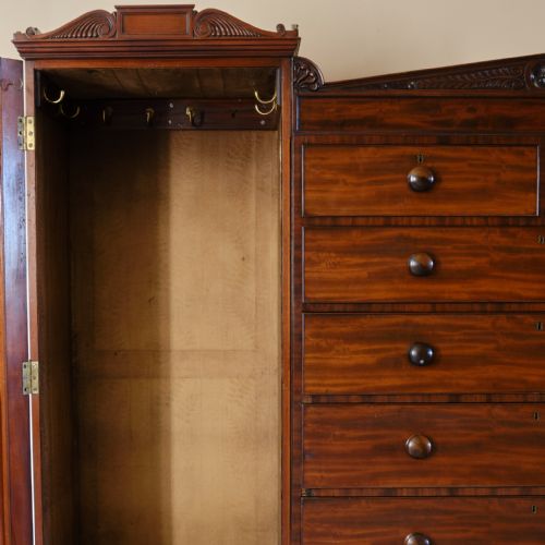 WILLIAM IV MAHOGANY COMPACTUM WARDROBE C1830 - ADDITIONAL PHOTO 9