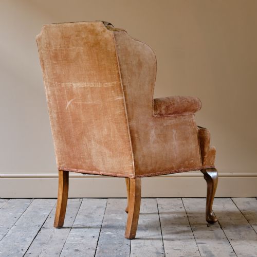 ANTIQUE EARLY 20TH CENTURY WINGBACK ARMCHAIR - ADDITIONAL PHOTO 2