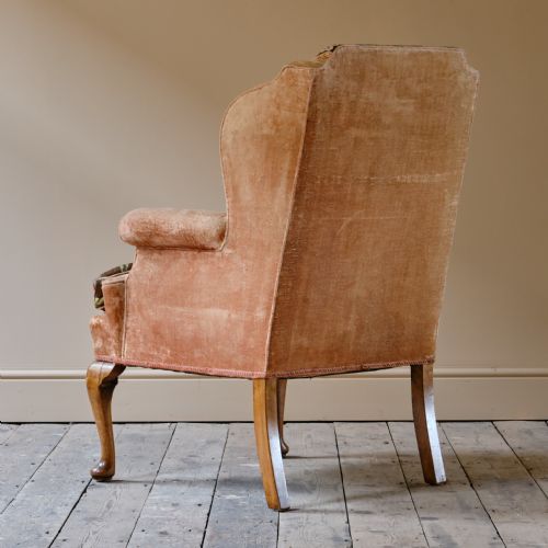 ANTIQUE EARLY 20TH CENTURY WINGBACK ARMCHAIR - ADDITIONAL PHOTO 5
