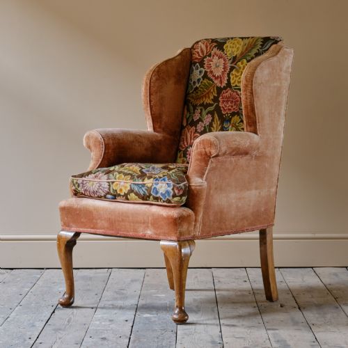 ANTIQUE EARLY 20TH CENTURY WINGBACK ARMCHAIR - ADDITIONAL PHOTO 6