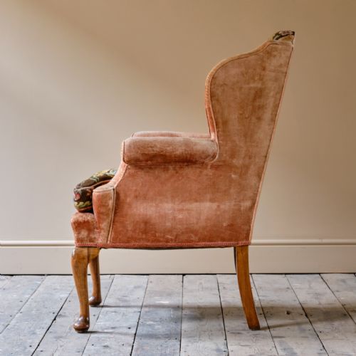 ANTIQUE EARLY 20TH CENTURY WINGBACK ARMCHAIR - ADDITIONAL PHOTO 7