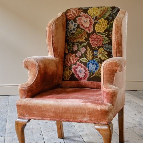 ANTIQUE EARLY 20TH CENTURY WINGBACK ARMCHAIR - ADDITIONAL PHOTO 13