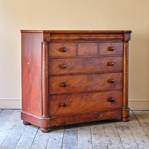 LARGE SCOTTISH PINE CHEST OF DRAWERS IN ORIGINAL PAINT - ADDITIONAL PHOTO 1