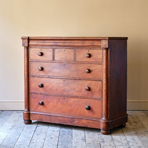 LARGE SCOTTISH PINE CHEST OF DRAWERS IN ORIGINAL PAINT - ADDITIONAL PHOTO 6