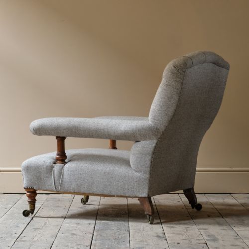 19TH CENTURY HOWARD SONS OPEN ARMCHAIR - ADDITIONAL PHOTO 6