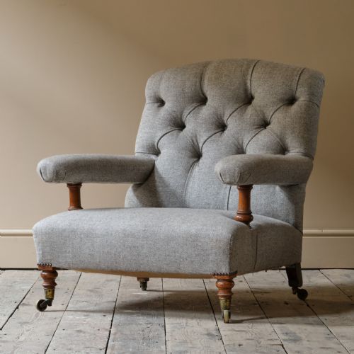 19TH CENTURY HOWARD SONS OPEN ARMCHAIR - ADDITIONAL PHOTO 9