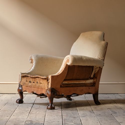 ANTIQUE DEEP SEATED COUNTRY HOUSE ARMCHAIR C1900 - ADDITIONAL PHOTO 2