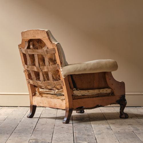 ANTIQUE DEEP SEATED COUNTRY HOUSE ARMCHAIR C1900 - ADDITIONAL PHOTO 4