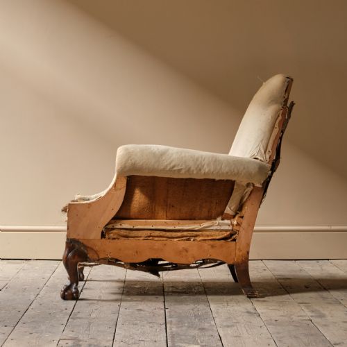 ANTIQUE DEEP SEATED COUNTRY HOUSE ARMCHAIR C1900 - ADDITIONAL PHOTO 6