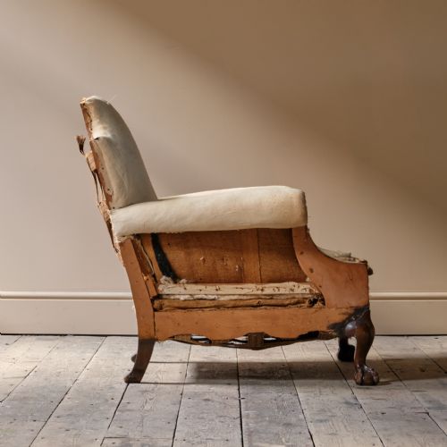 ANTIQUE DEEP SEATED COUNTRY HOUSE ARMCHAIR C1900 - ADDITIONAL PHOTO 7