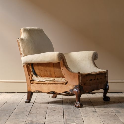 ANTIQUE DEEP SEATED COUNTRY HOUSE ARMCHAIR C1900 - ADDITIONAL PHOTO 8