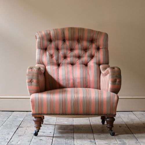 A LATE 19TH CENTURY HOWARD STYLE ARMCHAIR - ADDITIONAL PHOTO 1