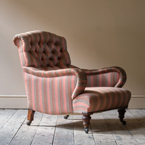 A LATE 19TH CENTURY HOWARD STYLE ARMCHAIR - ADDITIONAL PHOTO 2