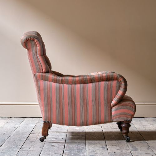 A LATE 19TH CENTURY HOWARD STYLE ARMCHAIR - ADDITIONAL PHOTO 3