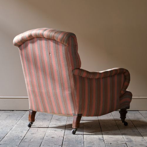 A LATE 19TH CENTURY HOWARD STYLE ARMCHAIR - ADDITIONAL PHOTO 4