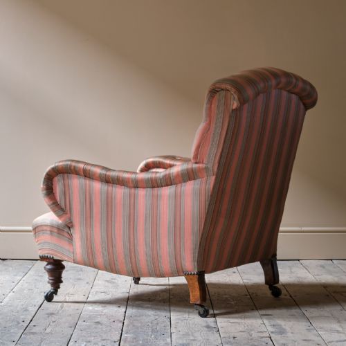 A LATE 19TH CENTURY HOWARD STYLE ARMCHAIR - ADDITIONAL PHOTO 6