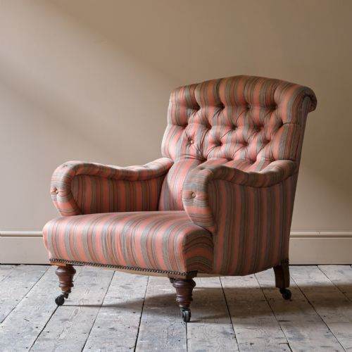 A LATE 19TH CENTURY HOWARD STYLE ARMCHAIR - ADDITIONAL PHOTO 8