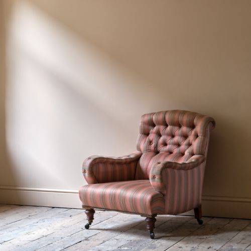 A LATE 19TH CENTURY HOWARD STYLE ARMCHAIR - ADDITIONAL PHOTO 9