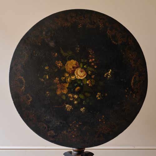 MID 19TH CENTURY JAPPANED TILT TOP TABLE - ADDITIONAL PHOTO 4
