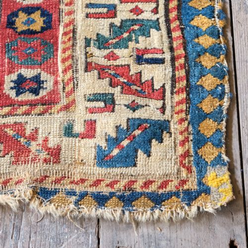 LARGE ANTIQUE CROOKED KAZAK RUG RUNNER - ADDITIONAL PHOTO 5
