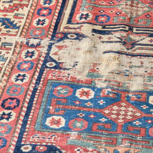LARGE ANTIQUE CROOKED KAZAK RUG RUNNER - ADDITIONAL PHOTO 6