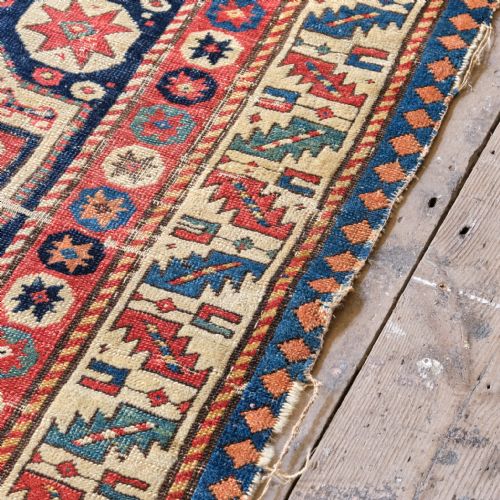 LARGE ANTIQUE CROOKED KAZAK RUG RUNNER - ADDITIONAL PHOTO 7