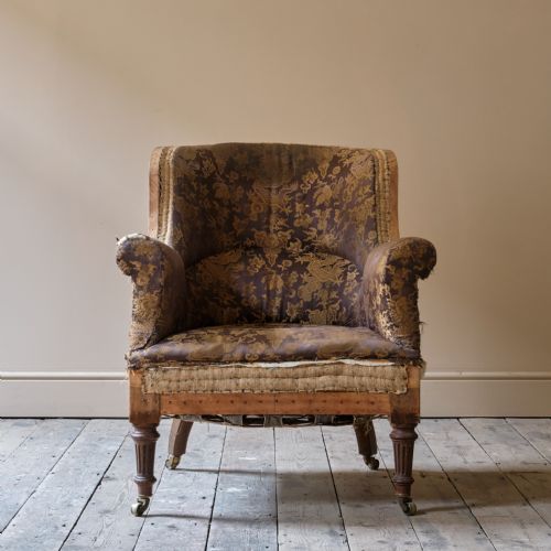 19th century barrel back armchair - CATEGORY: ANTIQUE CHAIRS - DATED 1880