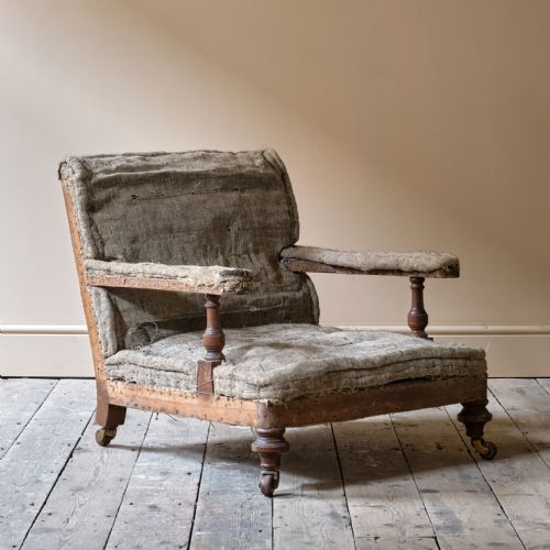 19TH CENTURY HOWARD AND SONS STYLE OPEN ARMCHAIR - ADDITIONAL PHOTO 1