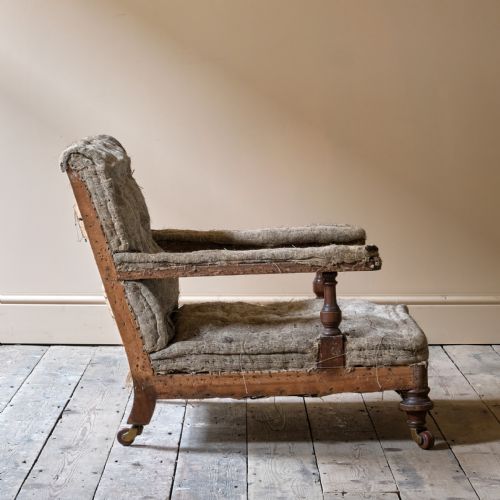 19TH CENTURY HOWARD AND SONS STYLE OPEN ARMCHAIR - ADDITIONAL PHOTO 2