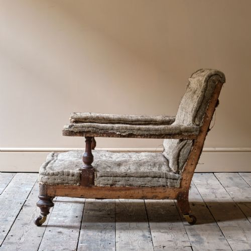19TH CENTURY HOWARD AND SONS STYLE OPEN ARMCHAIR - ADDITIONAL PHOTO 4