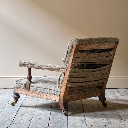 19TH CENTURY HOWARD AND SONS STYLE OPEN ARMCHAIR - ADDITIONAL PHOTO 6