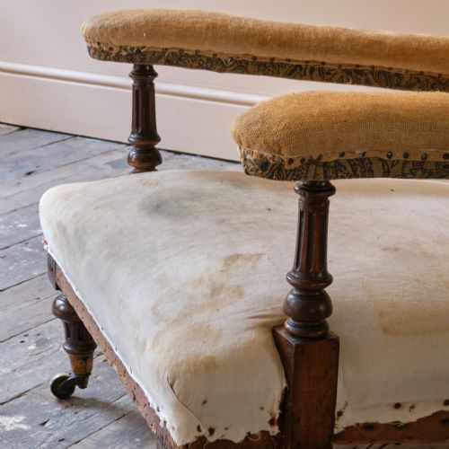 19TH CENTURY HOWARD STYLE OPEN ARMCHAIR - ADDITIONAL PHOTO 2