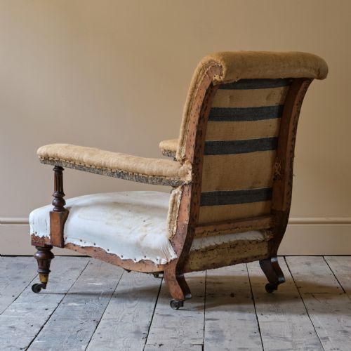 19TH CENTURY HOWARD STYLE OPEN ARMCHAIR - ADDITIONAL PHOTO 4