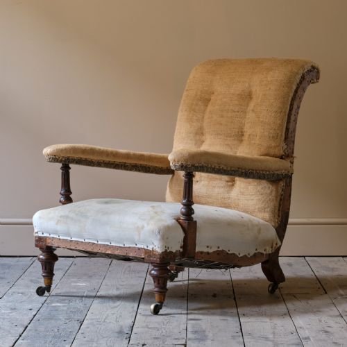 19TH CENTURY HOWARD STYLE OPEN ARMCHAIR - ADDITIONAL PHOTO 5