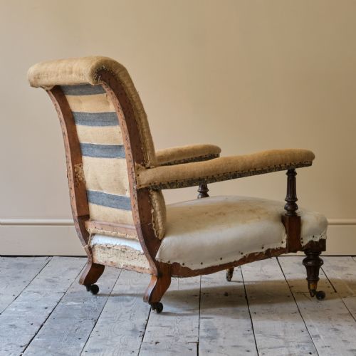19TH CENTURY HOWARD STYLE OPEN ARMCHAIR - ADDITIONAL PHOTO 8
