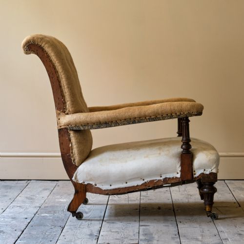 19TH CENTURY HOWARD STYLE OPEN ARMCHAIR - ADDITIONAL PHOTO 9