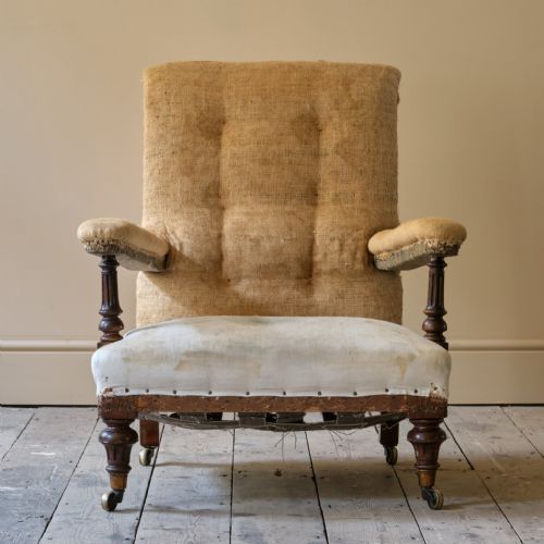 19TH CENTURY HOWARD STYLE OPEN ARMCHAIR - ADDITIONAL PHOTO 11