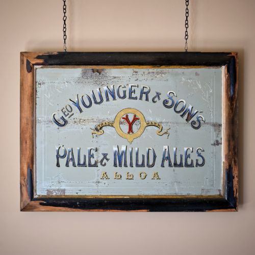 19th century younger and sons pub advertising mirror - CATEGORY: ANTIQUE MIRRORS - DATED 19TH CENTURY