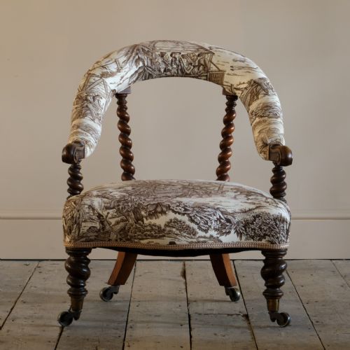 HINDLEY SONS WALNUT ARMCHAIR C1850 - ADDITIONAL PHOTO 1
