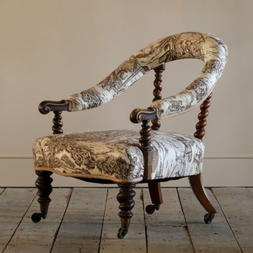 HINDLEY SONS WALNUT ARMCHAIR C1850 - ADDITIONAL PHOTO 2