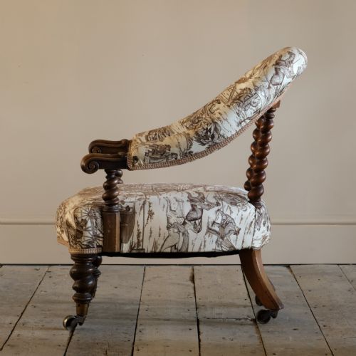HINDLEY SONS WALNUT ARMCHAIR C1850 - ADDITIONAL PHOTO 4